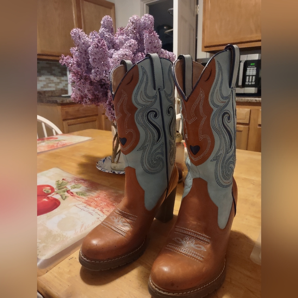 Roper Heart Cowboy Boots Size 9